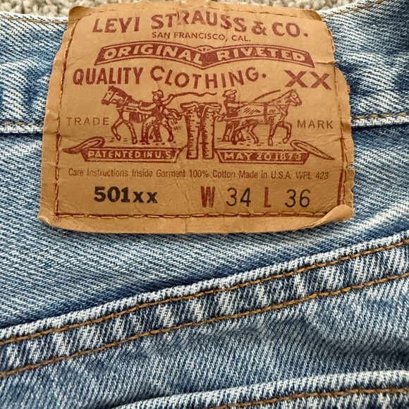 Vintage Levis 501xx Custom Beaded Embroidered Jeans - Picture 4 of 9